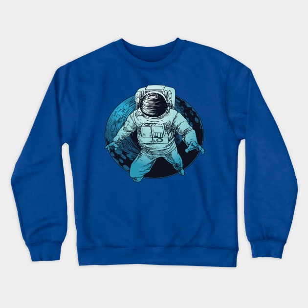 Astronaut Crewneck Sweatshirt by Mako Design 